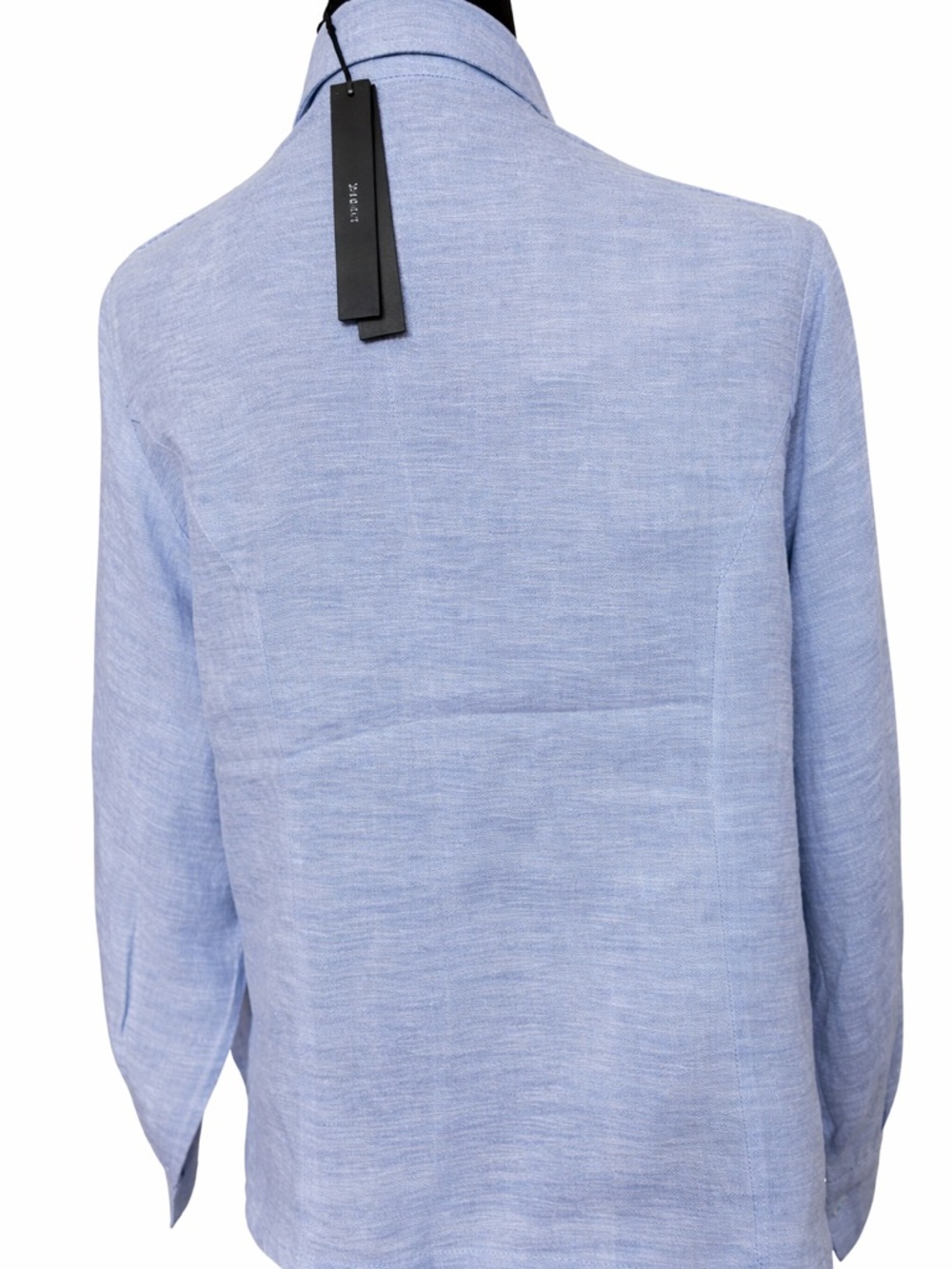 Tahari Light Blue 100% Linen Button Front Shirt Women’s L Long Sleeve Summer Top - Picture 2 of 4